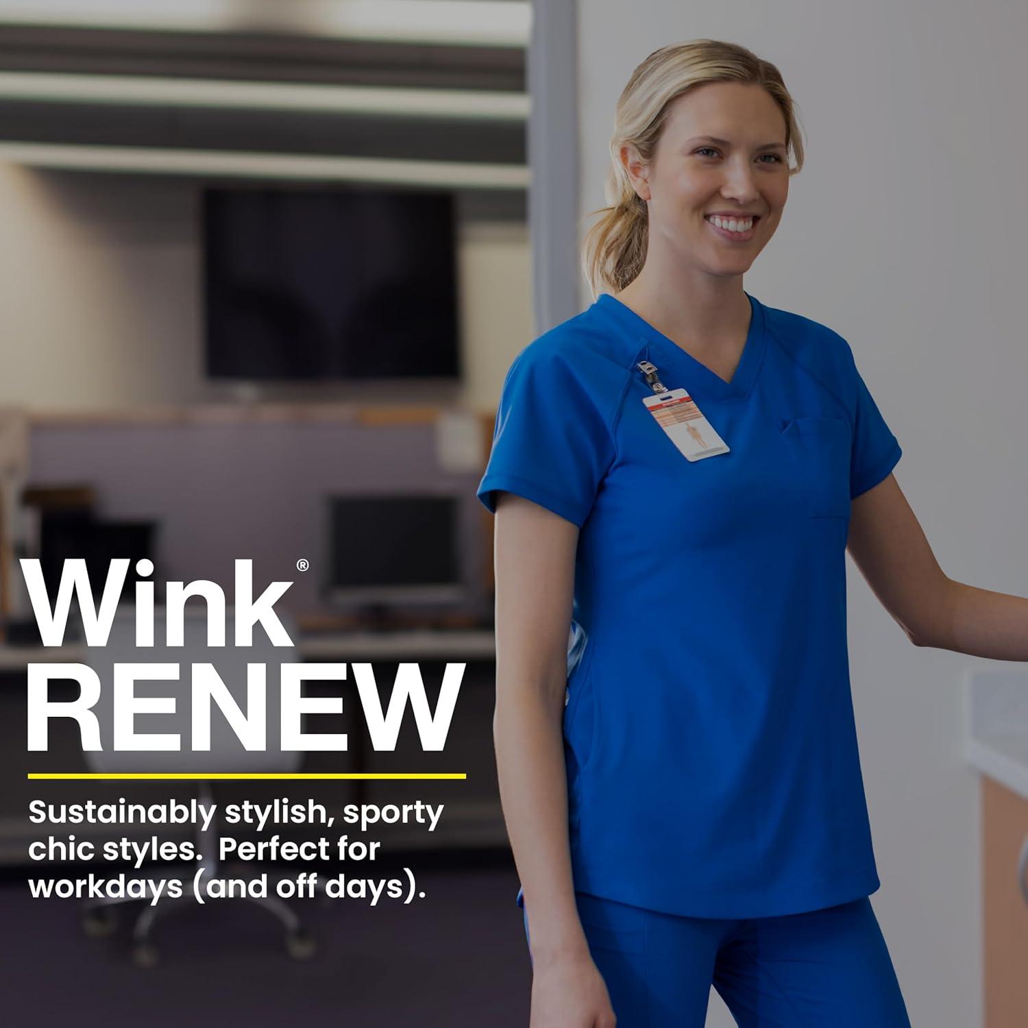 imageWonderWink Renew Womens Yoga VNeck Scrub Top Black L