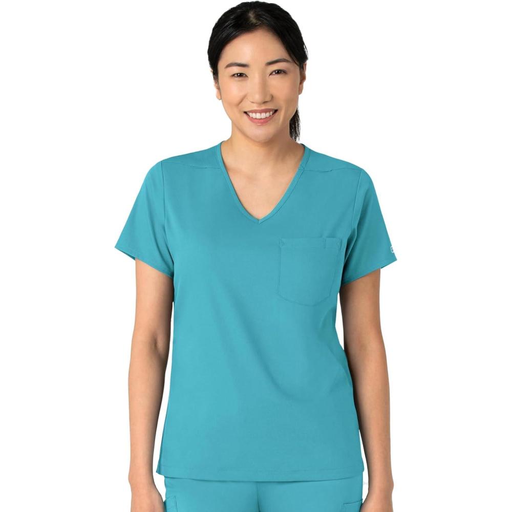 imageWink Boundless Womens Tuckin Scrub Top Teal 2X