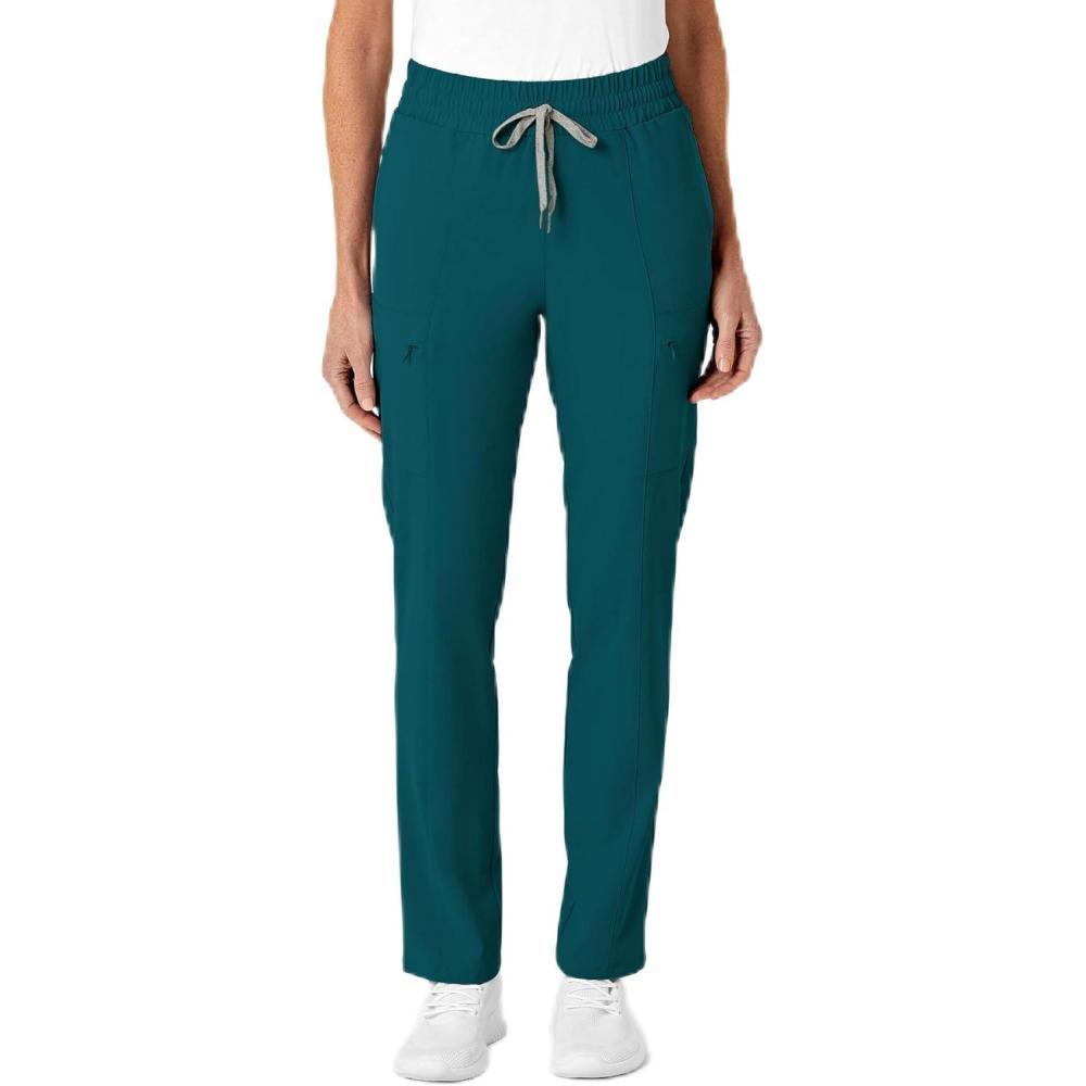 imageWink Scrubs for Women Renew HighWaist SlimLeg Pants with Drawstring and 5 PocketsCaribbean Blue