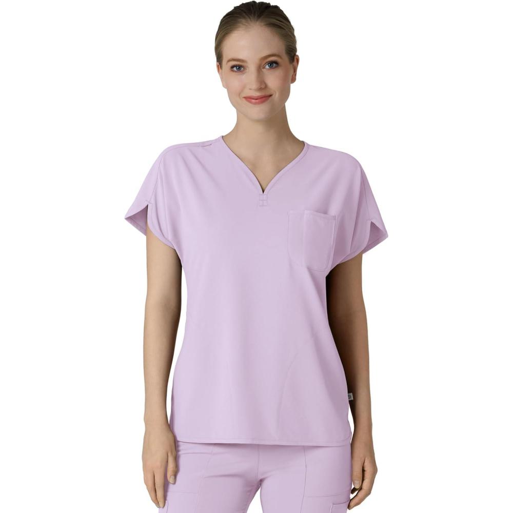 imageWink Womens Dolman Scrub Top Pastel Lilac XL