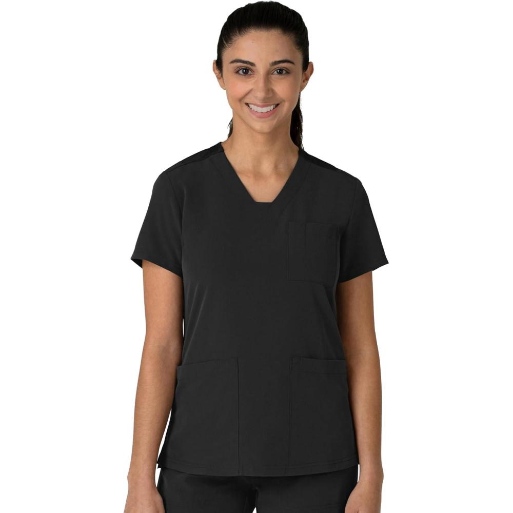 imageWink Womens Womens FlexnReach VNeck Scrub TopBlack