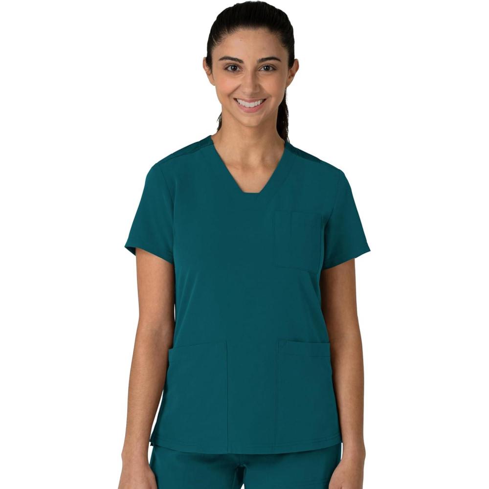 imageWink Womens Womens FlexnReach VNeck Scrub TopCaribbean