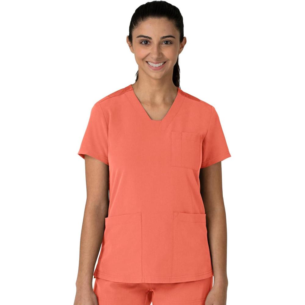 imageWink Womens Womens FlexnReach VNeck Scrub TopSugar Coral