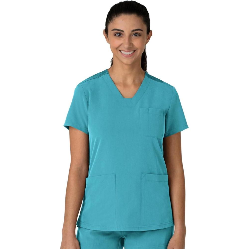 imageWink Womens Womens FlexnReach VNeck Scrub TopTeal Blue