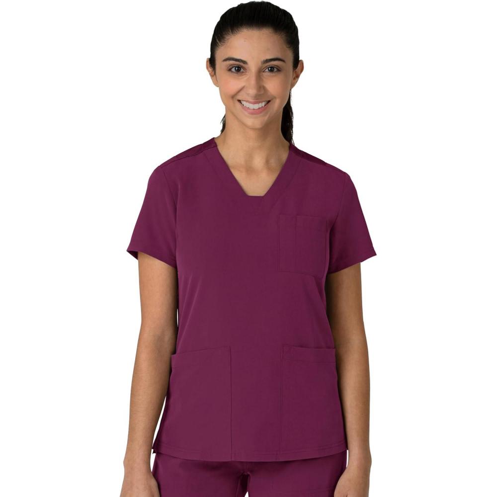 imageWink Womens Womens FlexnReach VNeck Scrub TopWine