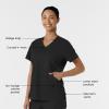 WINK Womens Scrub Top(Black)