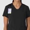 Wink Women’s Women’s Flex-n-Reach V-Neck Scrub Top(Black)
