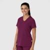 Wink Women’s Women’s Flex-n-Reach V-Neck Scrub Top(Wine)