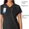 WonderWink Renew Women’s Yoga V-Neck Scrub Top – Black, L