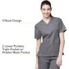 WonderWink womens Origins Bravo V-Neck Top, Pewter, X-Small