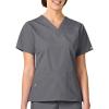 WonderWink womens Origins Bravo V-Neck Top, Pewter, X-Small