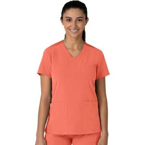 Wink Women’s Women’s Flex-n-Reach V-Neck Scrub Top(Sugar Coral)
