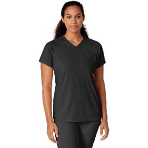 WonderWink Renew Women’s Yoga V-Neck Scrub Top – Black, L