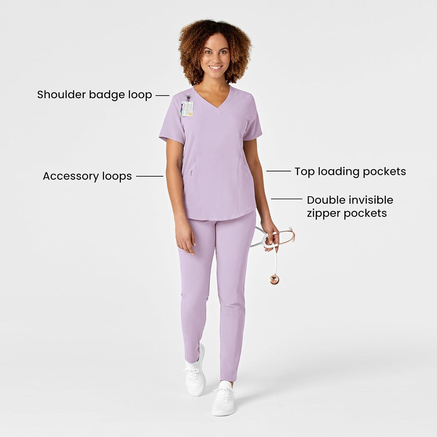 imageWINK Womens Scrub TopPastel Lilac
