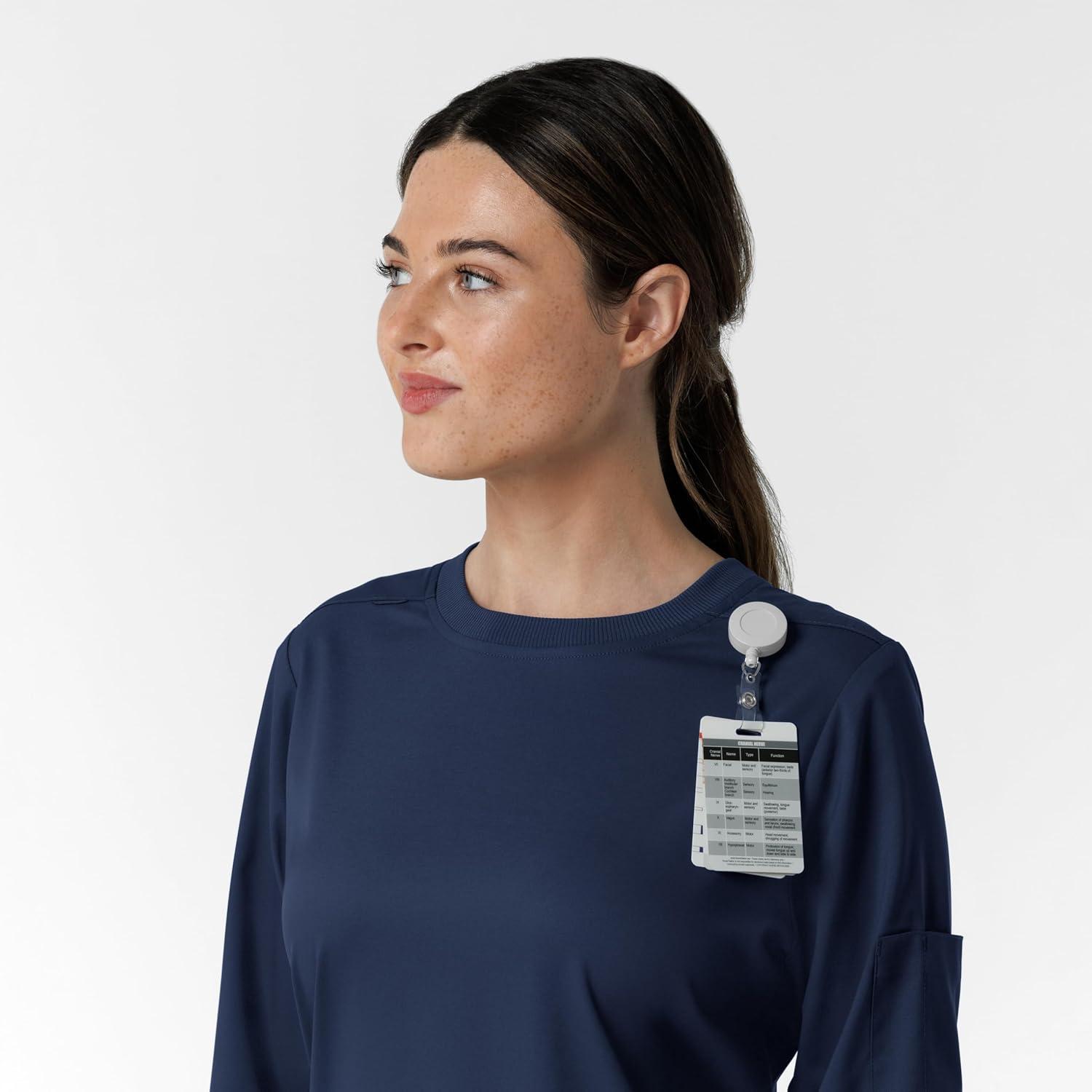 imageWink Boundless Scrubs for Women Classic Long Sleeve Scrub Tee Navy S