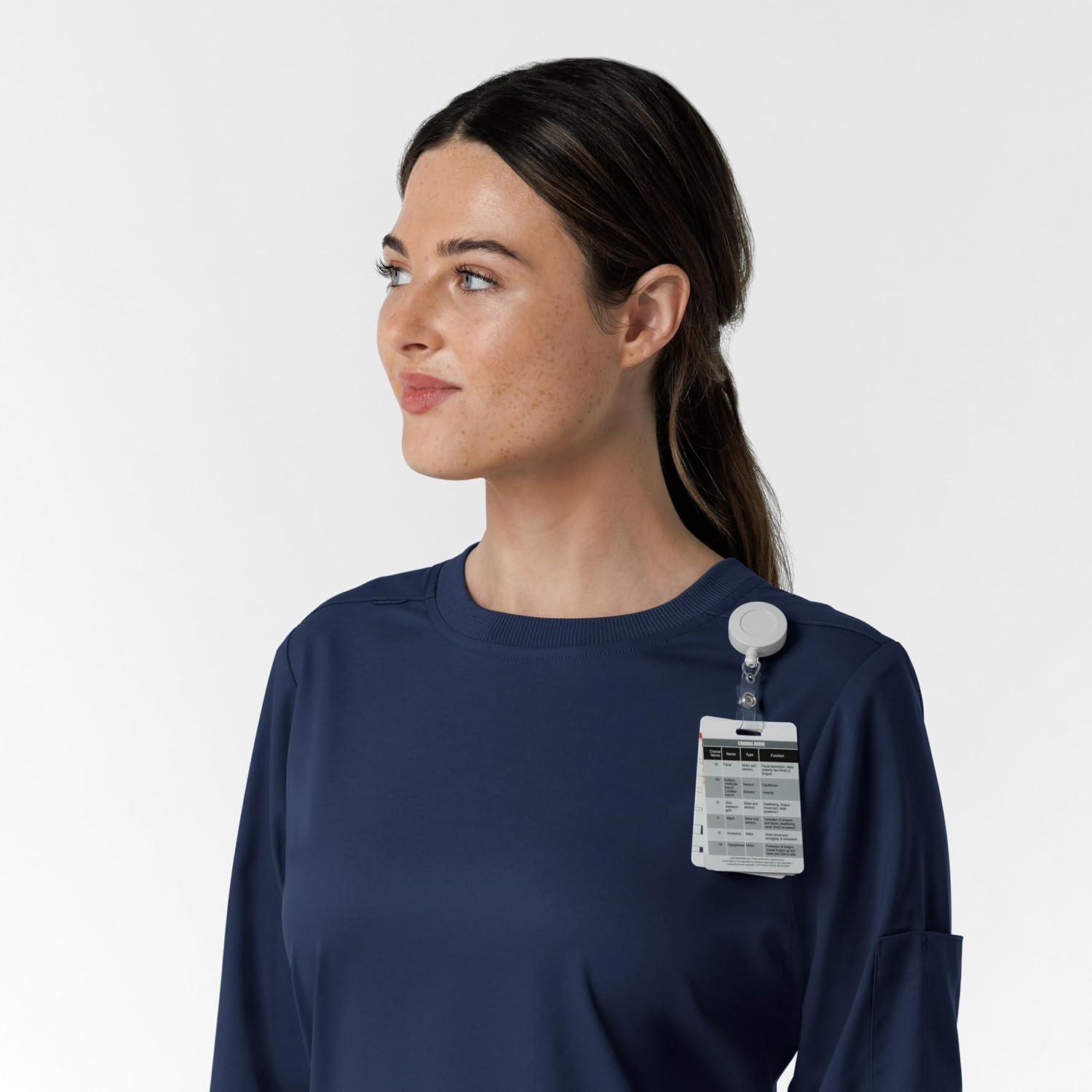 imageWink Boundless Scrubs for Women Classic Long Sleeve Scrub Tee Navy S