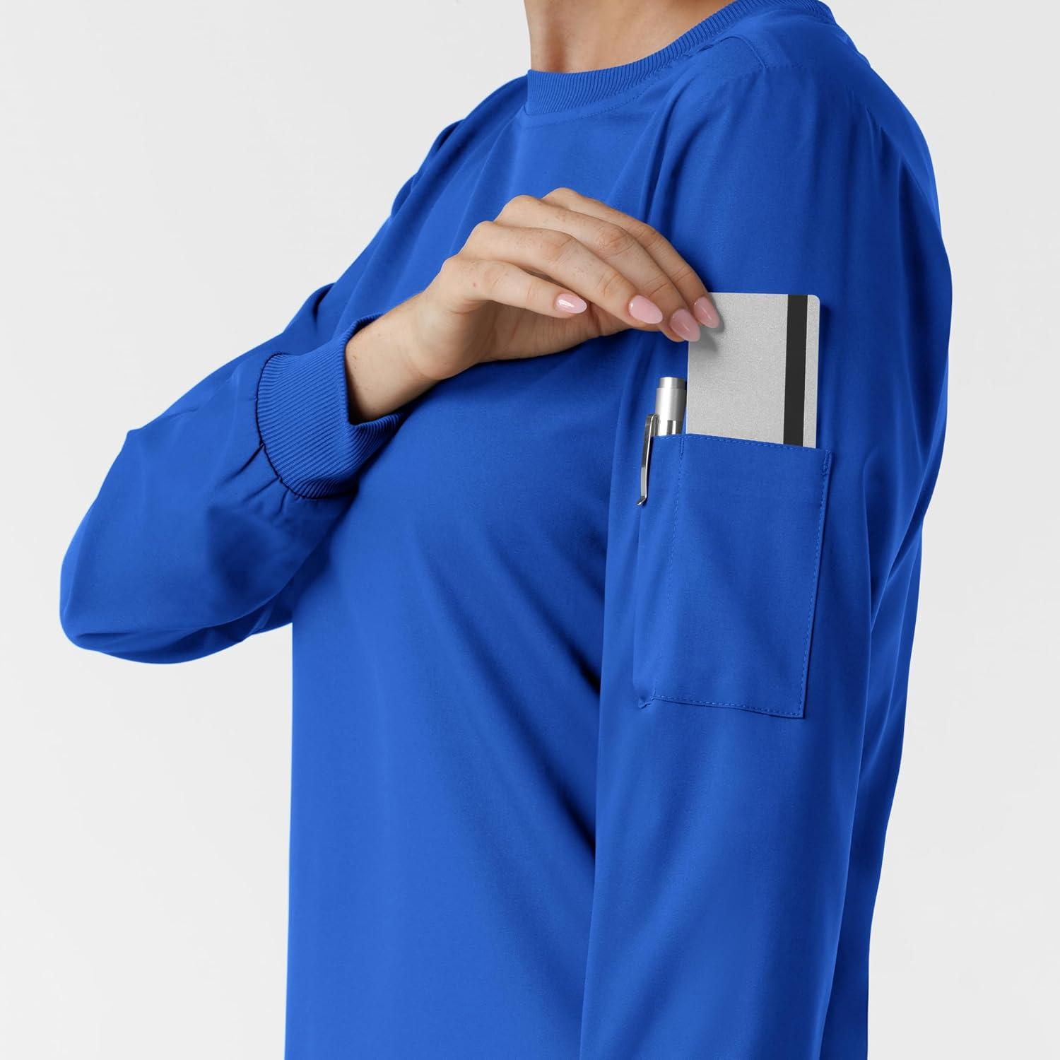 imageWink Boundless Scrubs for Women Classic Long Sleeve Scrub Tee Royal M
