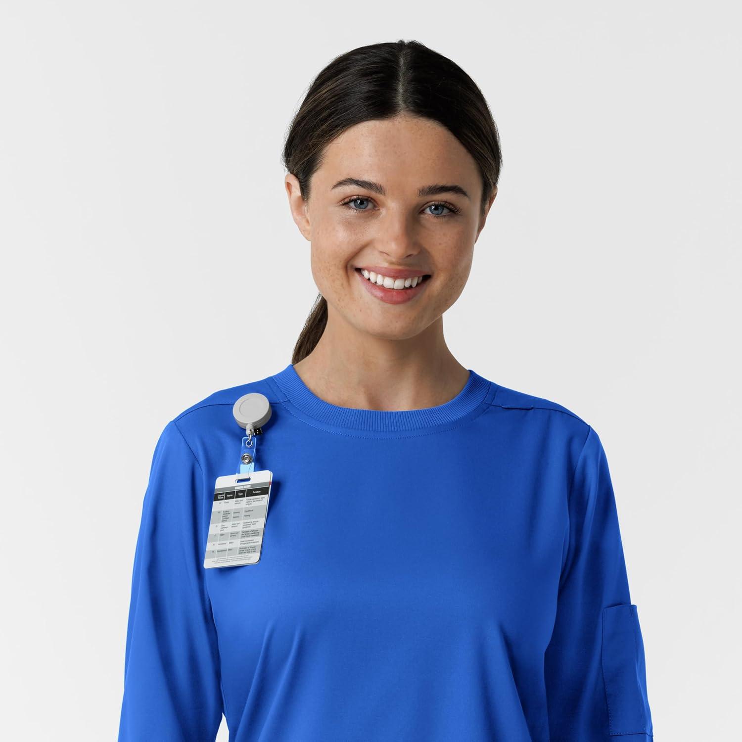 imageWink Boundless Scrubs for Women Classic Long Sleeve Scrub Tee Royal M