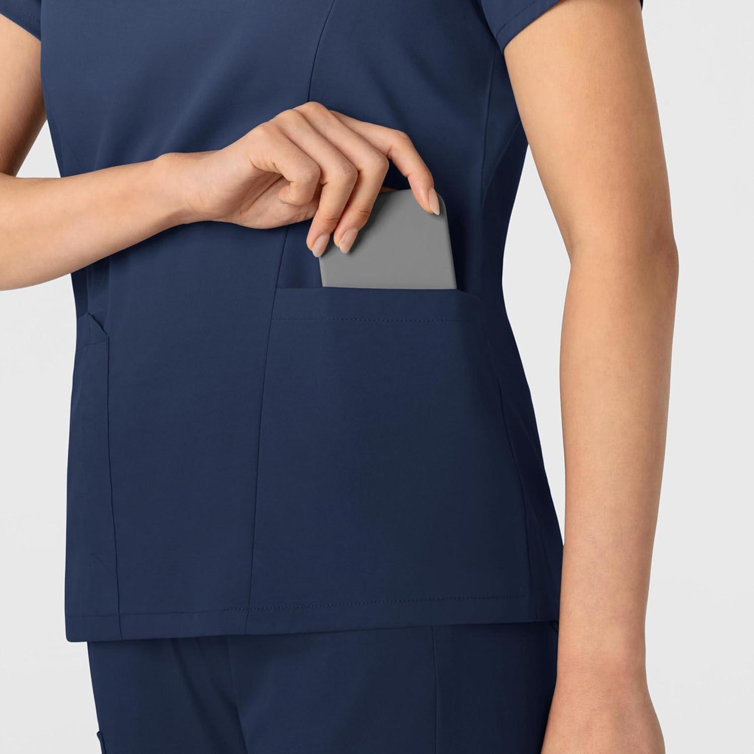 imageWink Boundless Womens 2Pocket VNeck Scrub Top Navy 2X