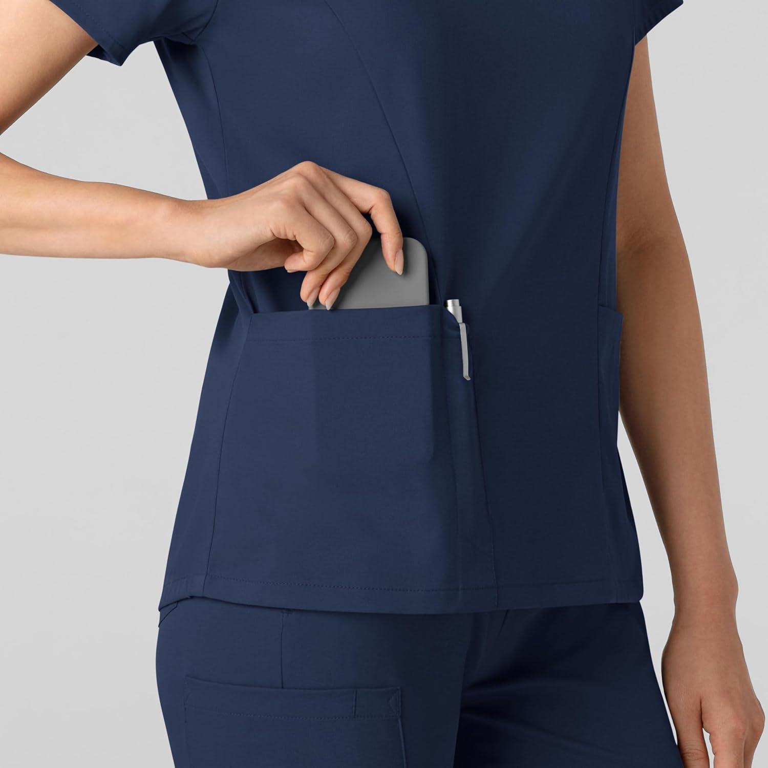 imageWink Boundless Womens 2Pocket VNeck Scrub Top Navy 2X