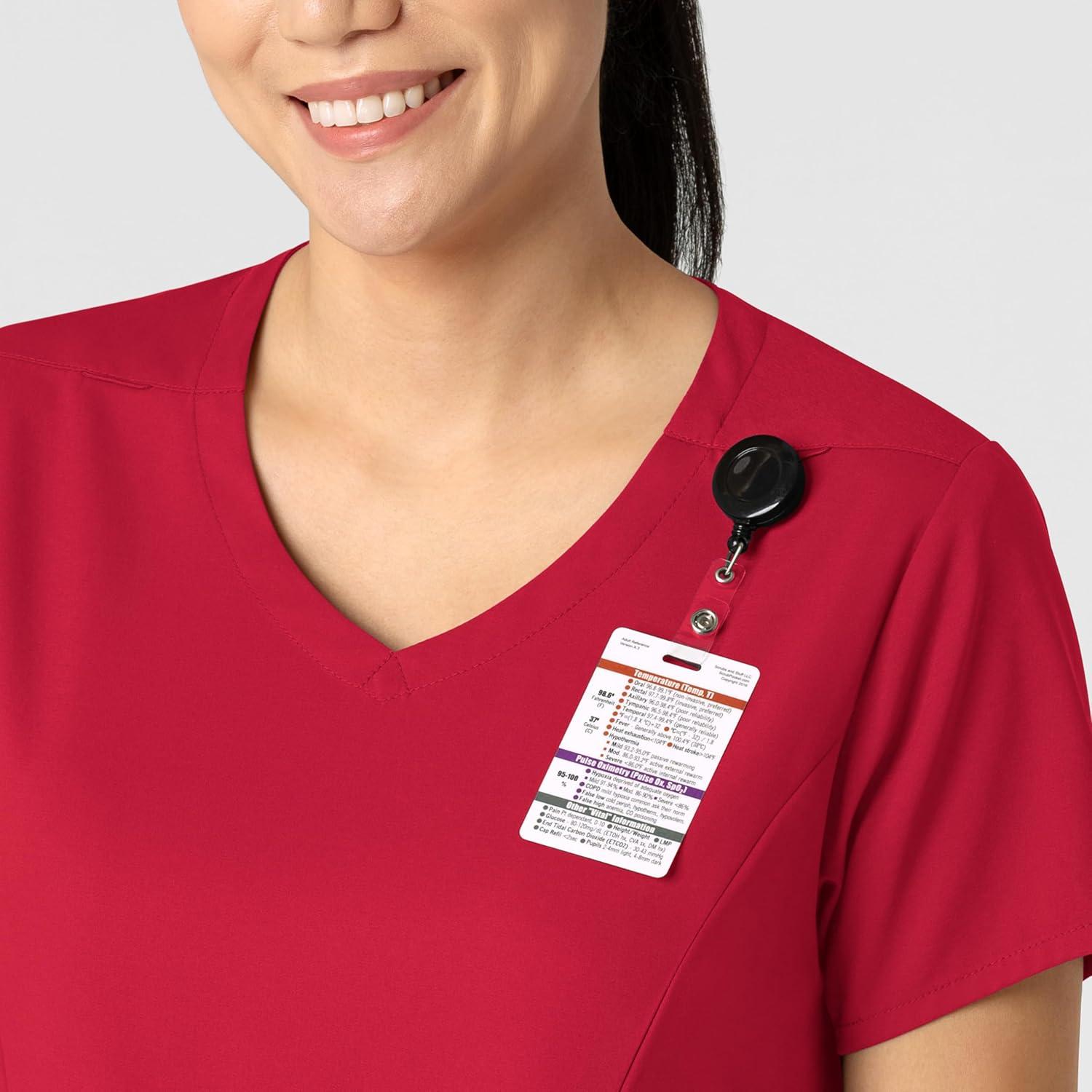 imageWink Boundless Womens 2Pocket VNeck Scrub Top Red M