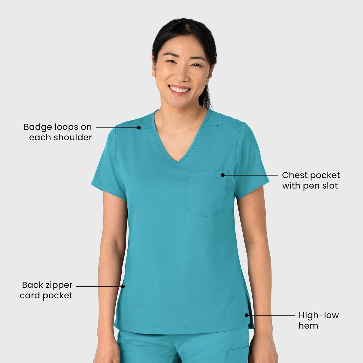 imageWink Boundless Womens Tuckin Scrub Top Teal M