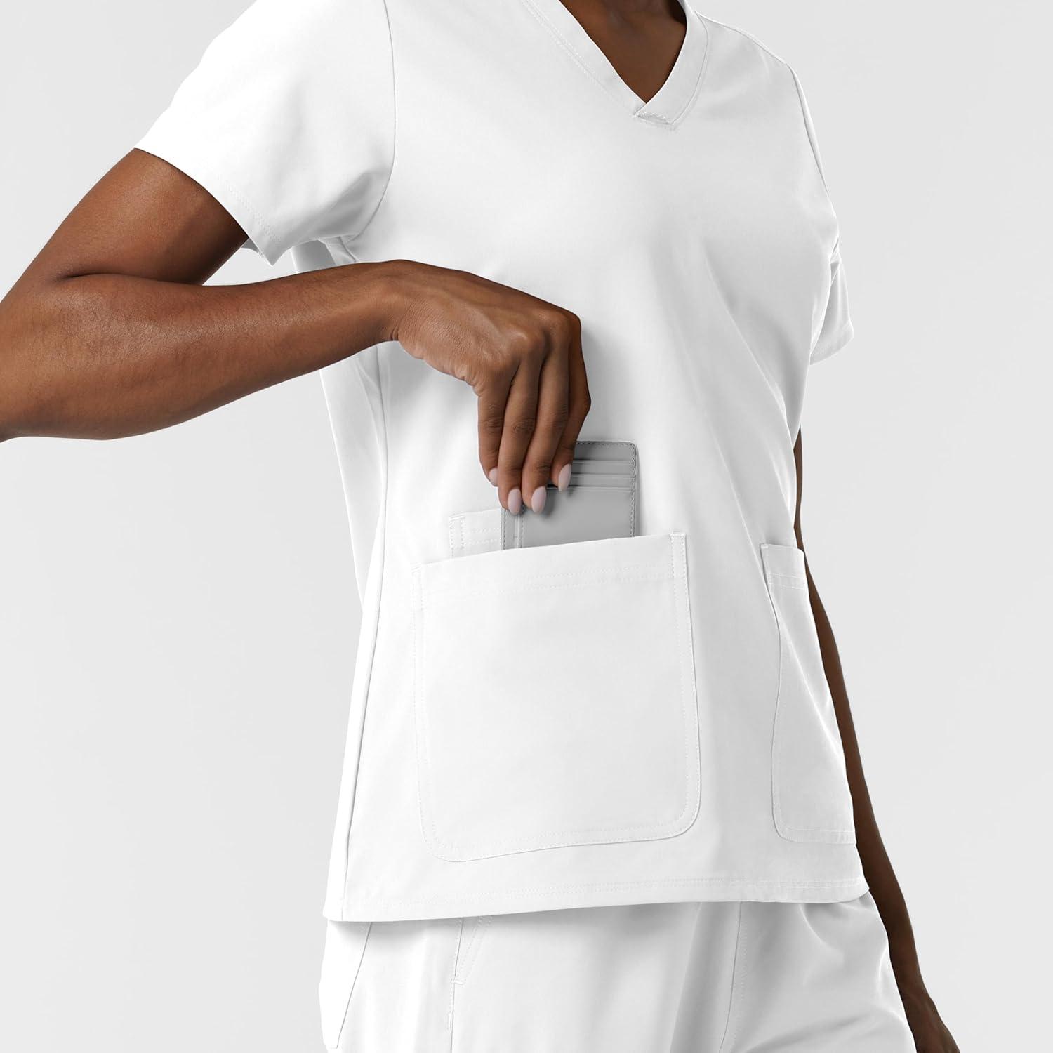 imageWink NURTUR Scrubs for Women VNeck Scrub Top White 3X