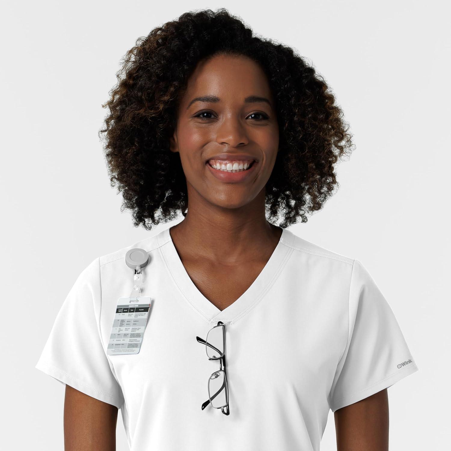 imageWink NURTUR Scrubs for Women VNeck Scrub Top White 3X