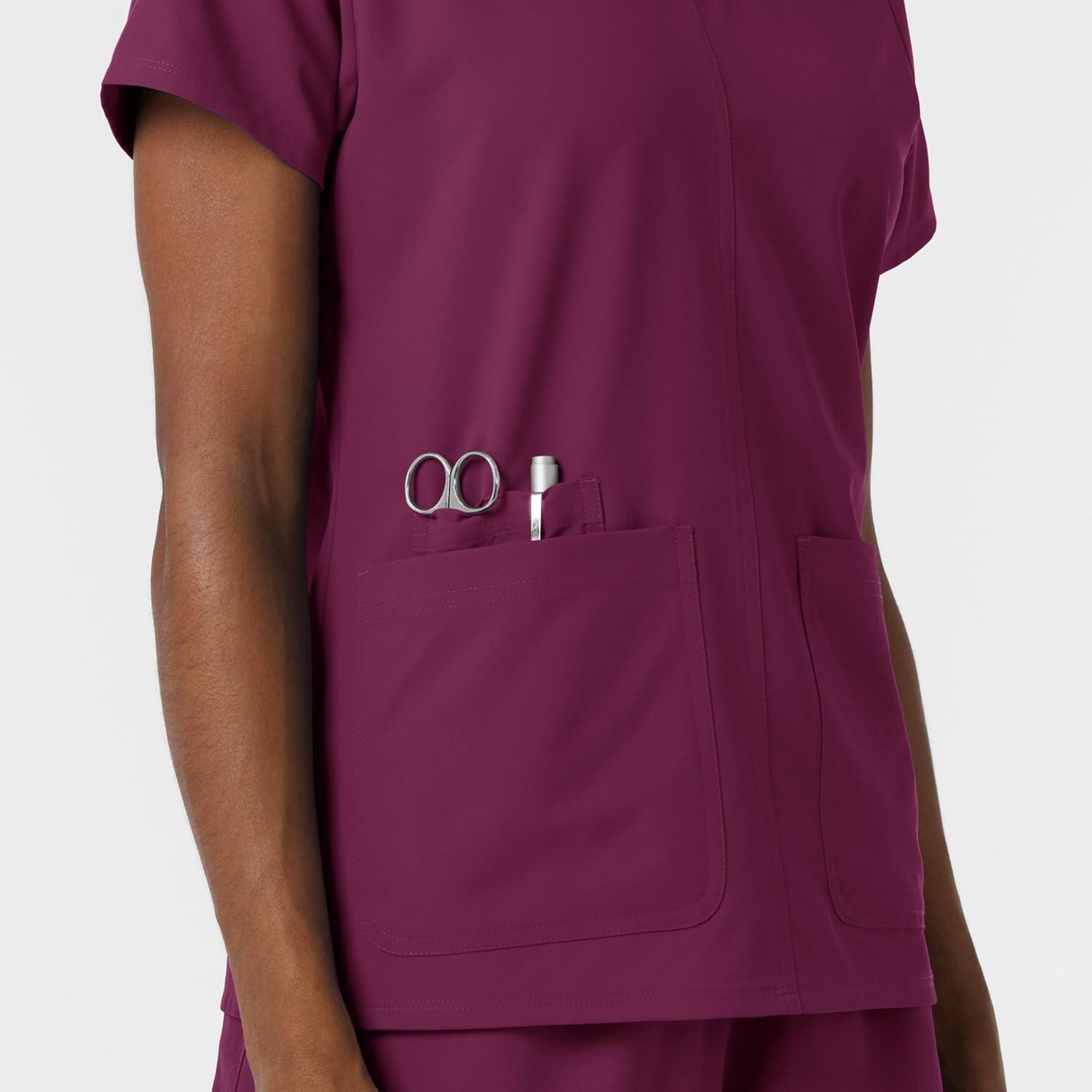 imageWink NURTUR Scrubs for Women VNeck Scrub Top Wine L