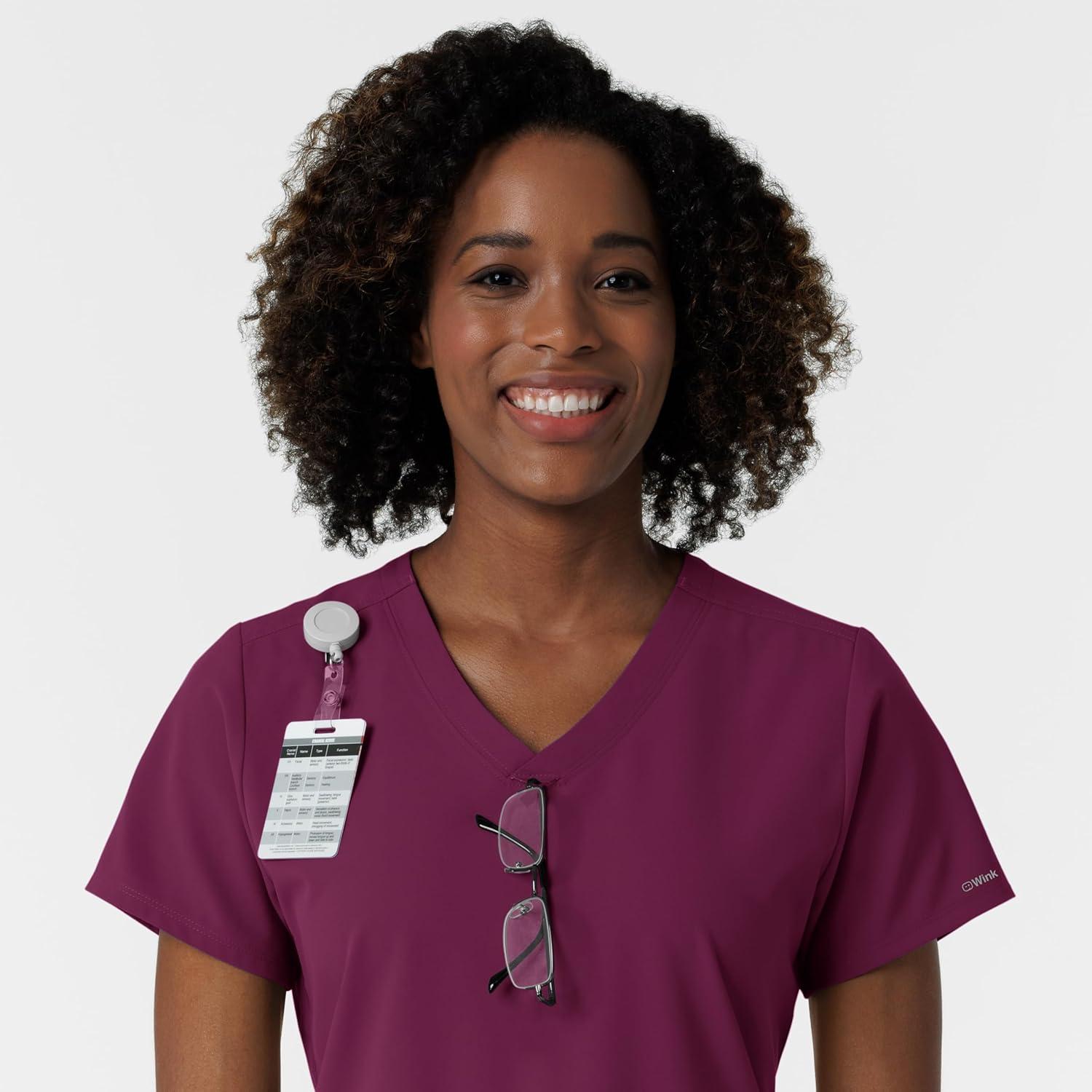 imageWink NURTUR Scrubs for Women VNeck Scrub Top Wine L