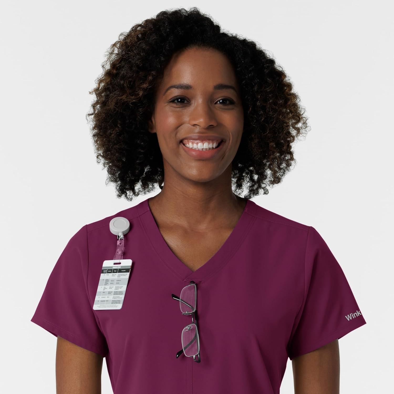 imageWink NURTUR Scrubs for Women VNeck Scrub Top Wine L