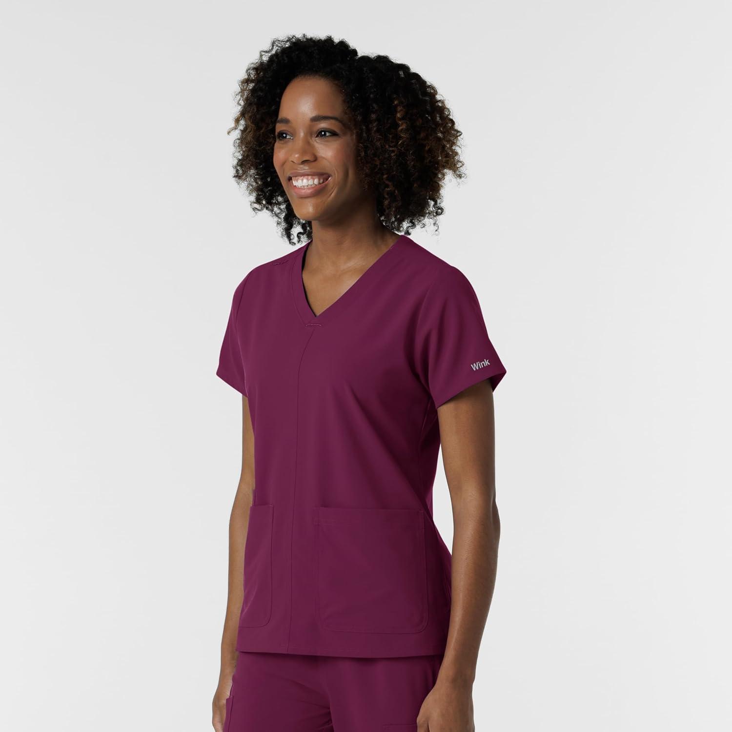 imageWink NURTUR Scrubs for Women VNeck Scrub Top Wine L