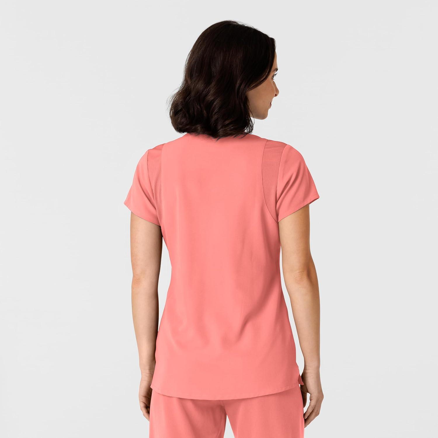 imageWink Nova Womens FlexnReach Shoulder Panel VNeck Scrub Top Paradise Pink 2X