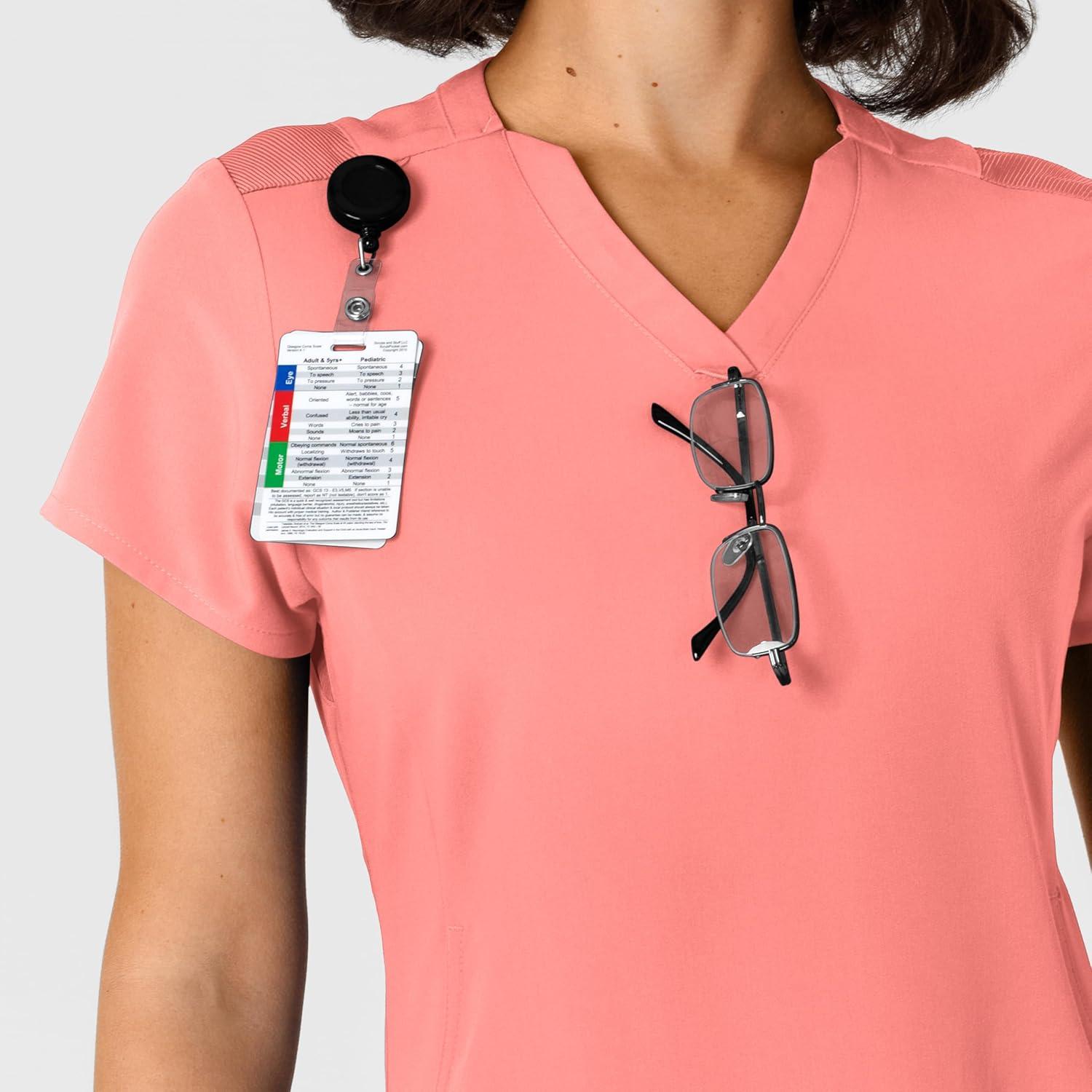 imageWink Nova Womens FlexnReach Shoulder Panel VNeck Scrub Top Paradise Pink 2X
