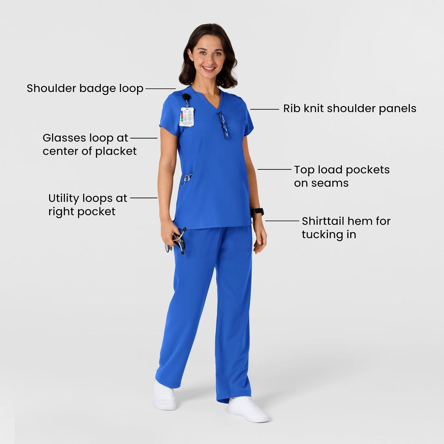 imageWink Nova Womens FlexnReach Shoulder Panel VNeck Scrub Top Royal L