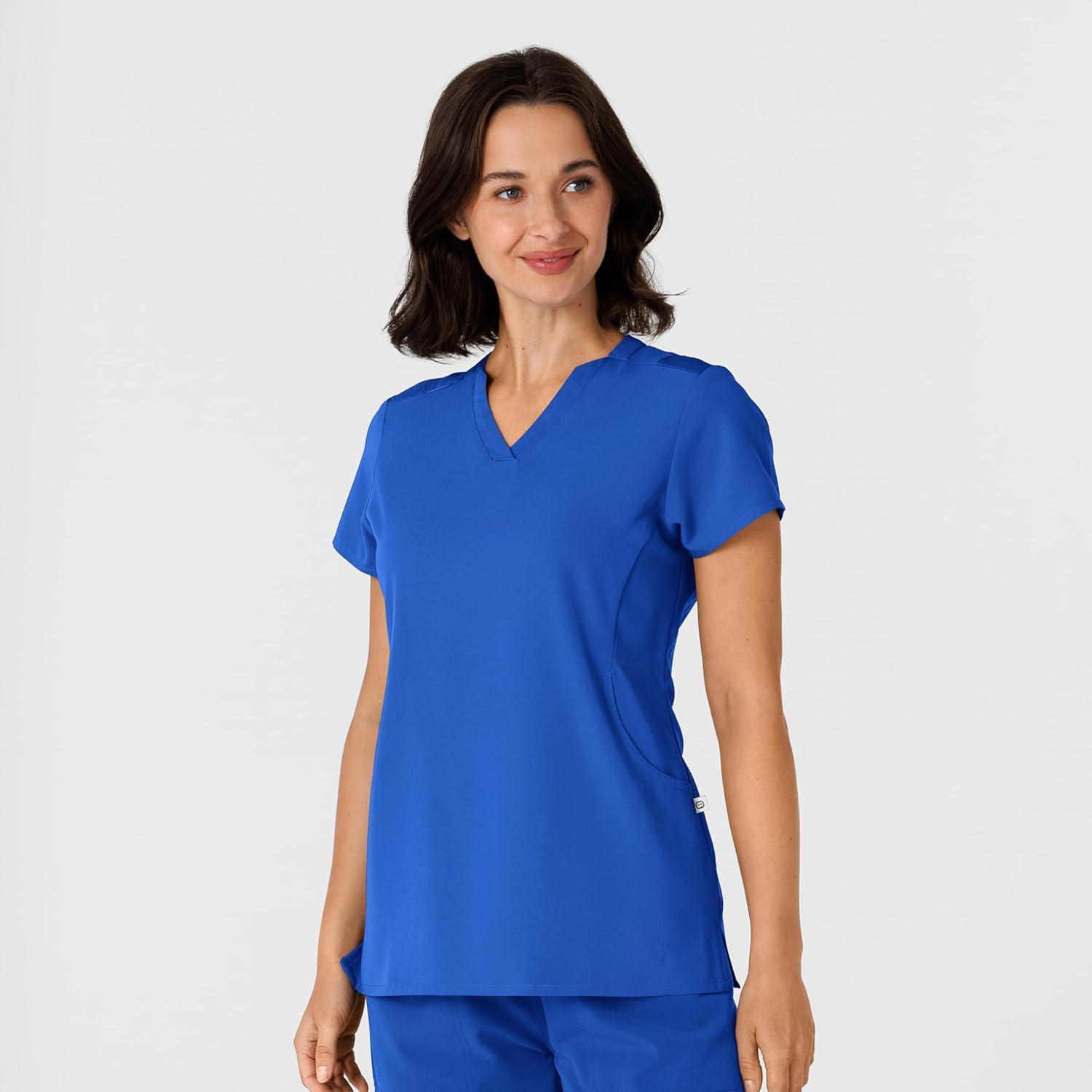 imageWink Nova Womens FlexnReach Shoulder Panel VNeck Scrub Top Royal L