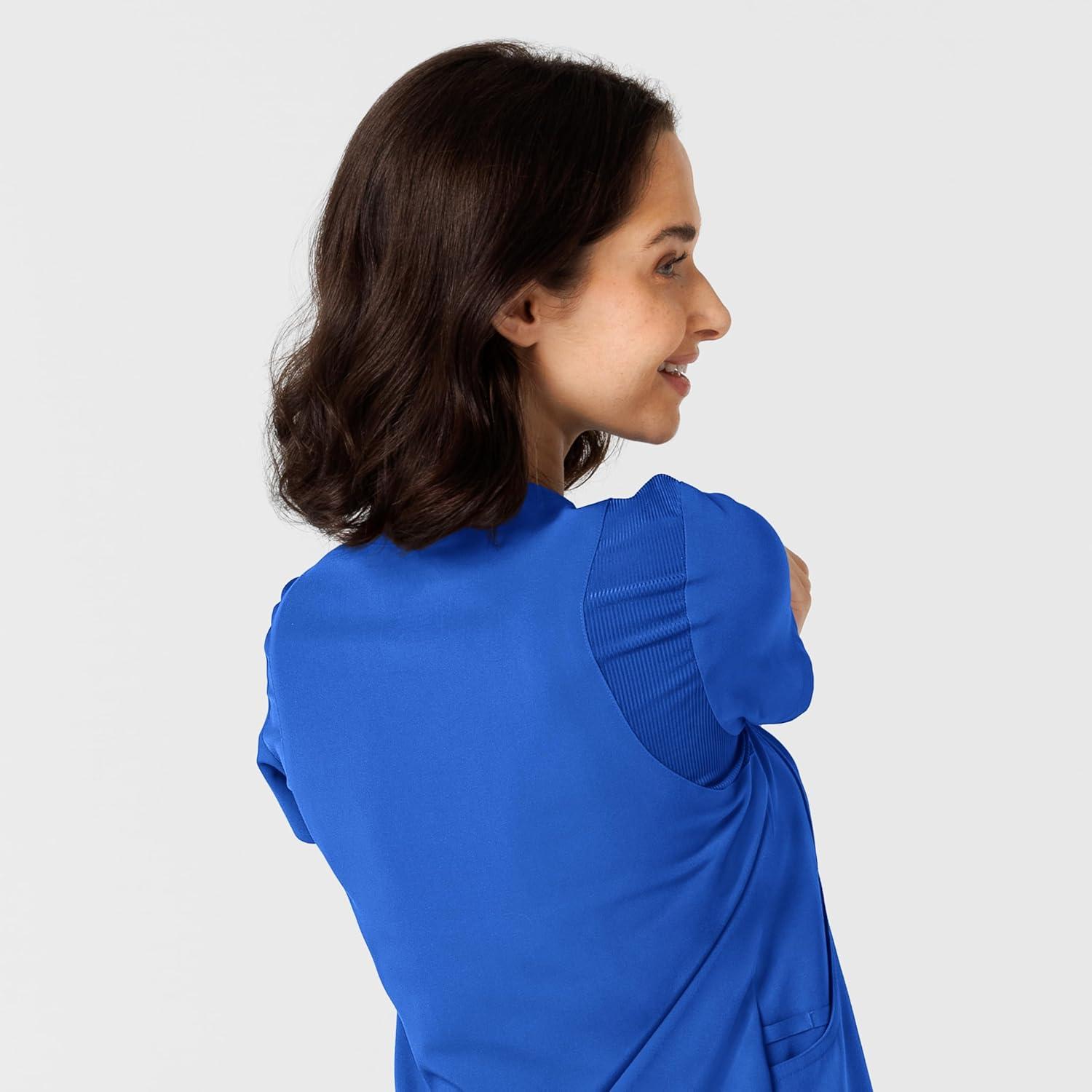 imageWink Nova Womens FlexnReach Shoulder Panel VNeck Scrub Top Royal L