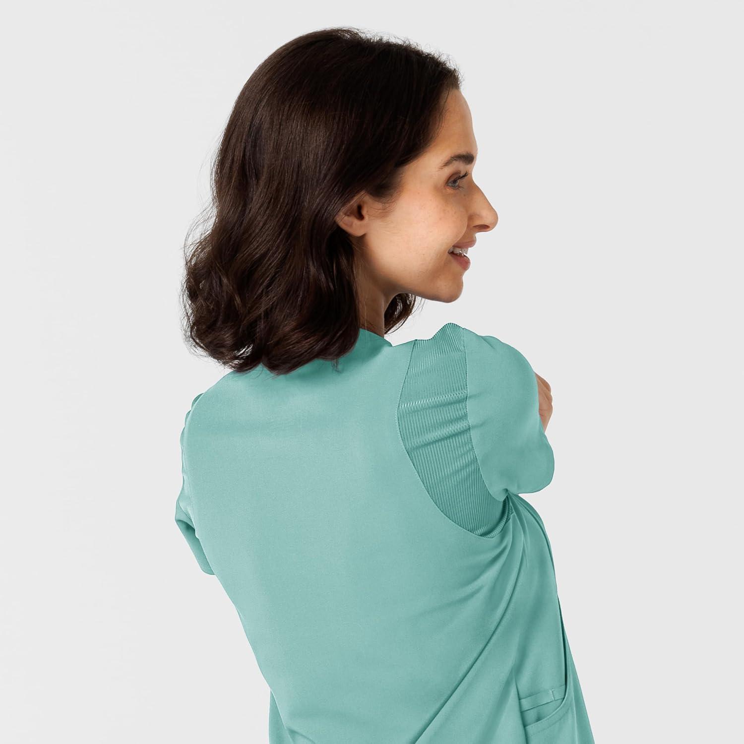 imageWink Nova Womens FlexnReach Shoulder Panel VNeck Scrub Top Turquoise XL