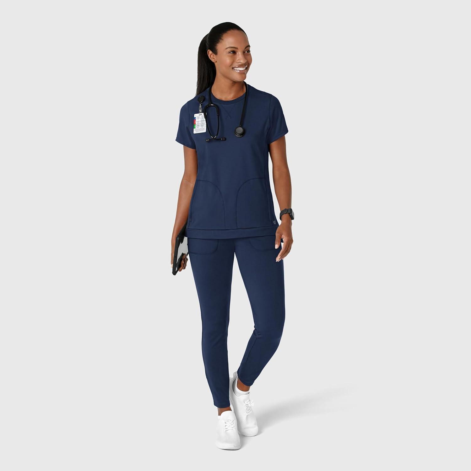 imageWink Scrubs for Women Renew FlexnReach Crew Neck Tops with 2 Pockets