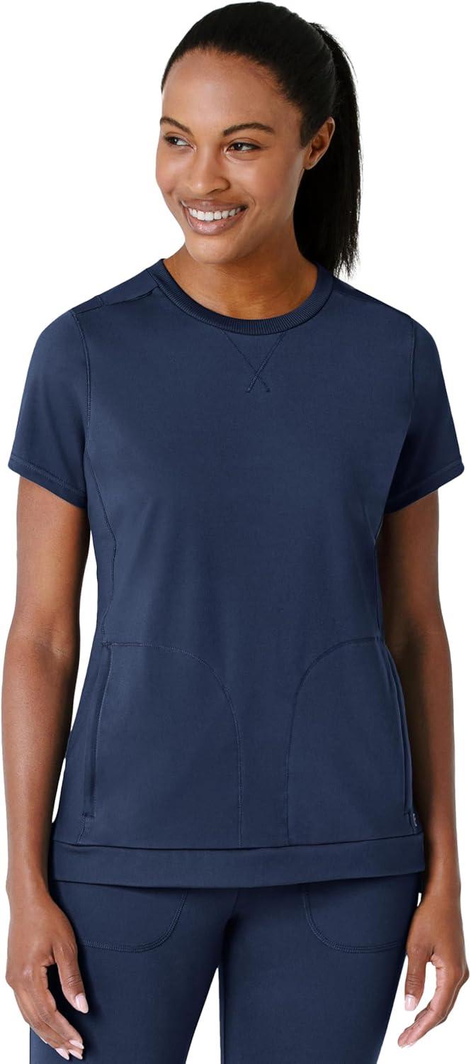 imageWink Scrubs for Women Renew FlexnReach Crew Neck Tops with 2 Pockets