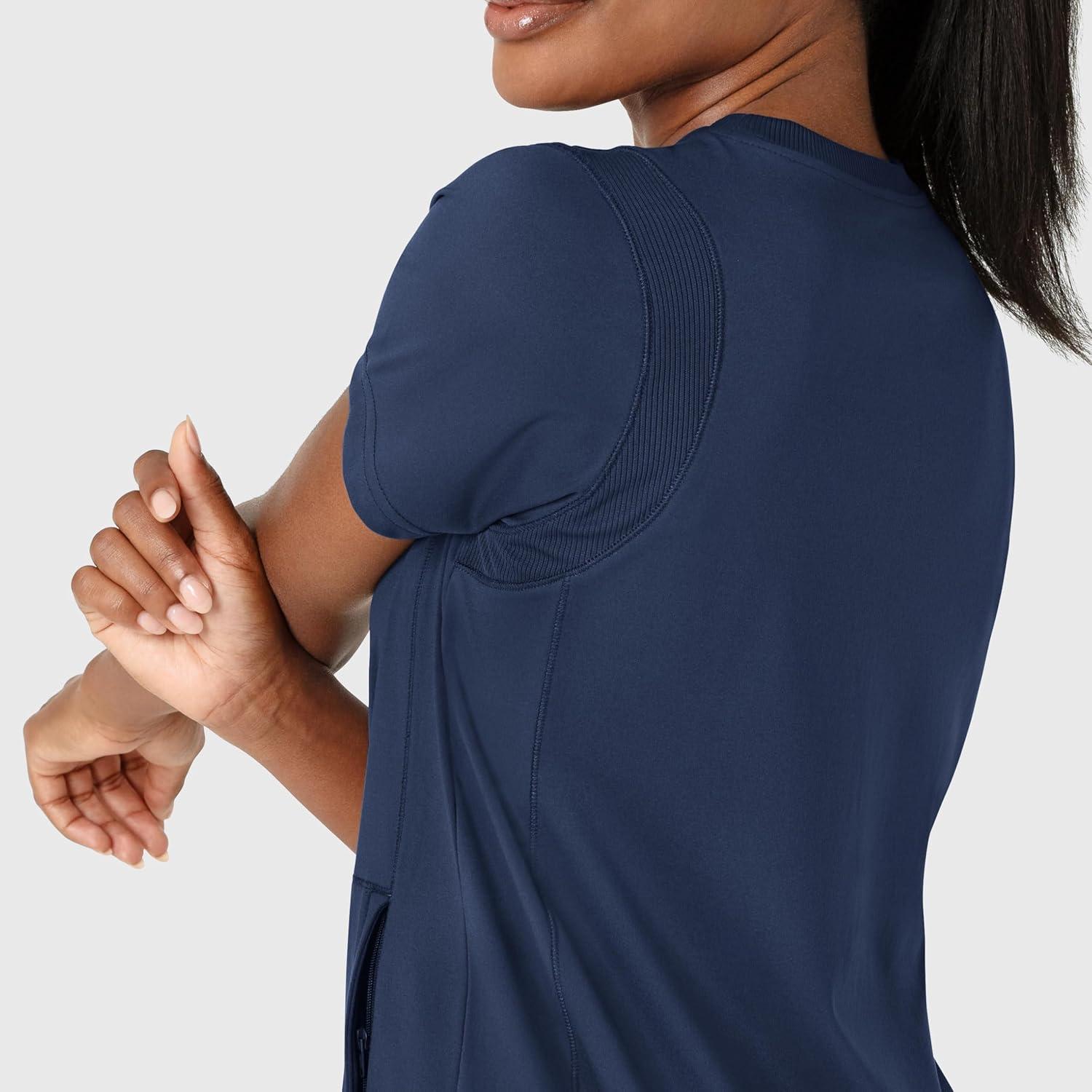 imageWink Scrubs for Women Renew FlexnReach Crew Neck Tops with 2 Pockets