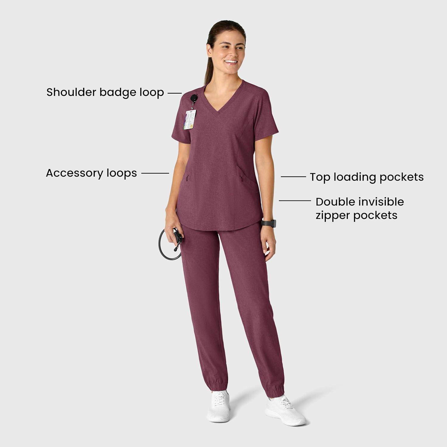 imageWink Womens Scrub TopWine Heather