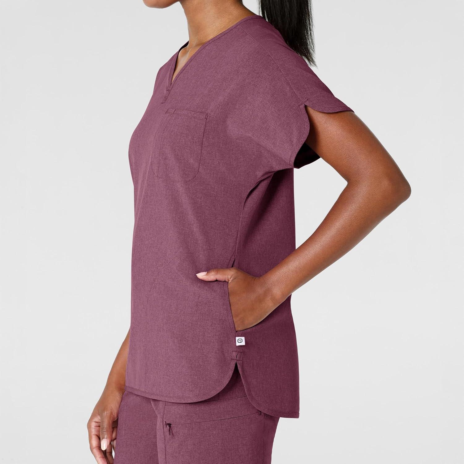 imageWink Womens Scrub TopWine Heather