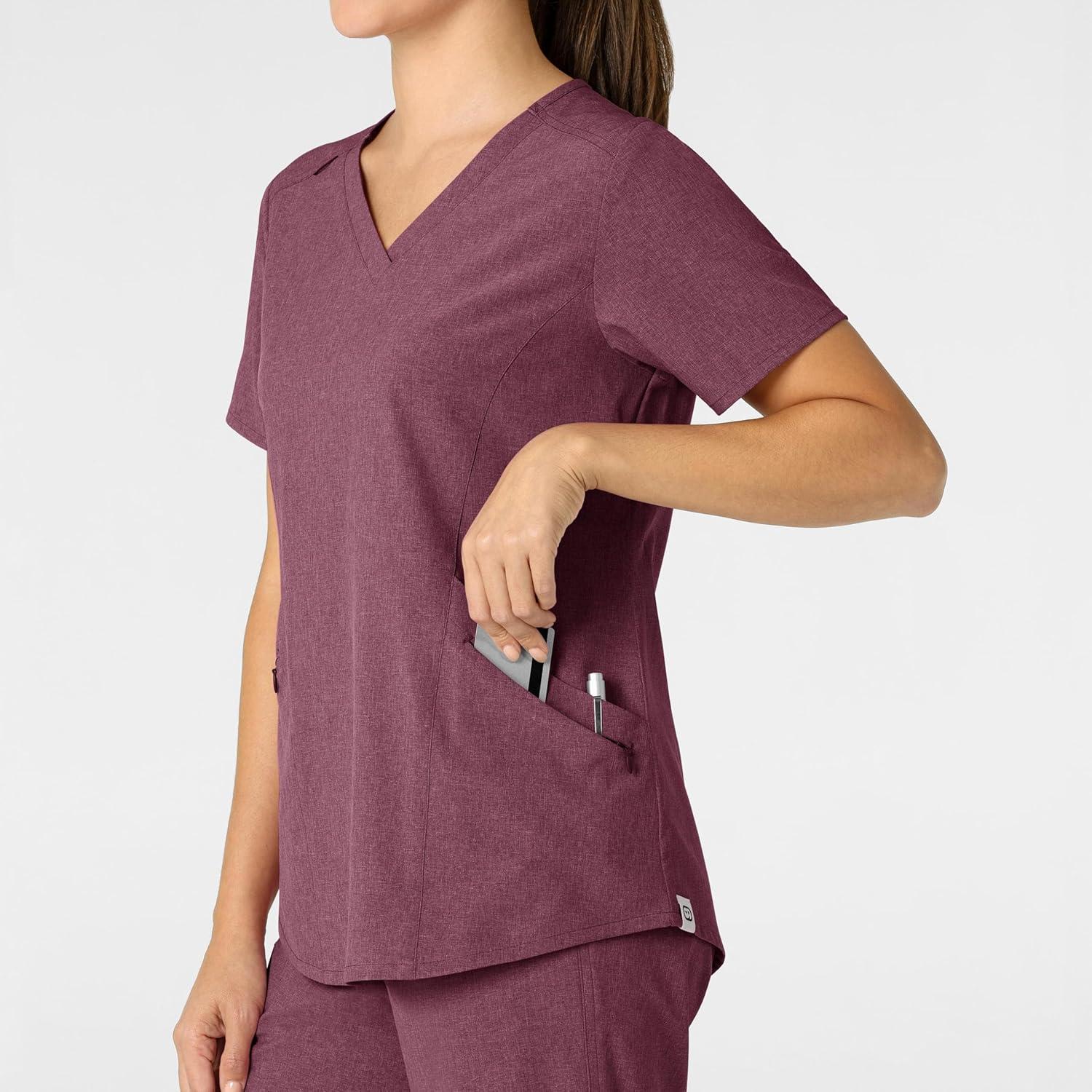 imageWink Womens Scrub TopWine Heather