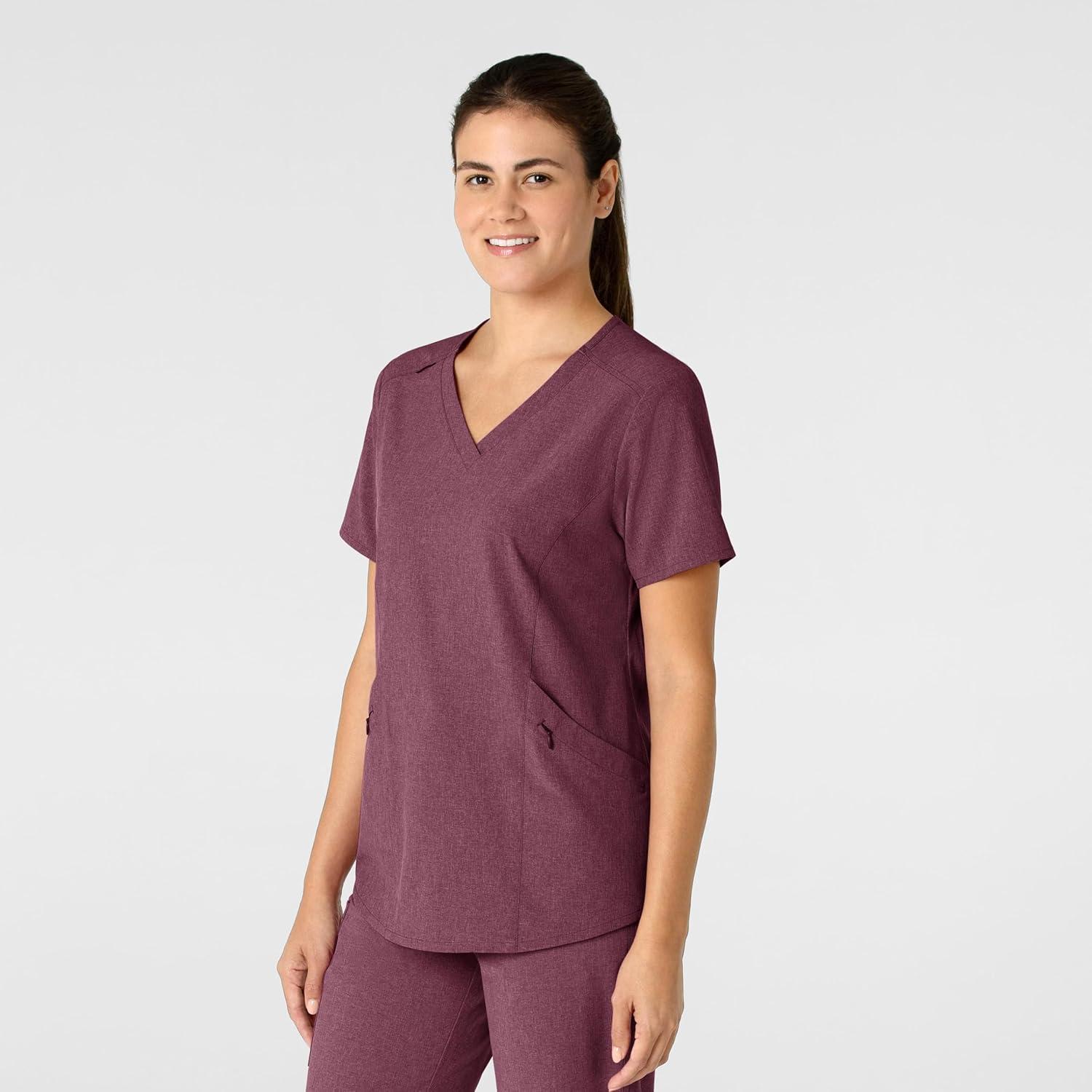 imageWink Womens Scrub TopWine Heather