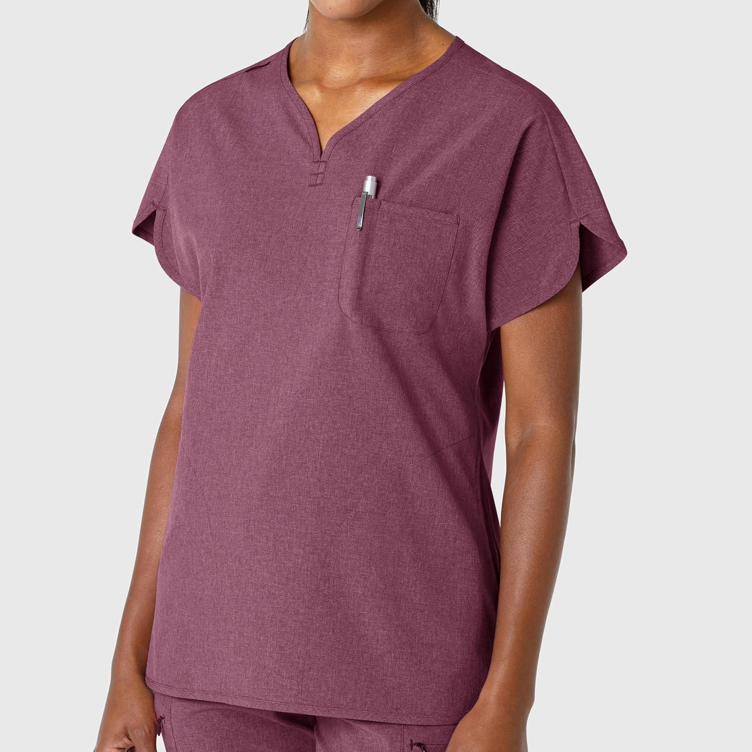 imageWink Womens Scrub TopWine Heather