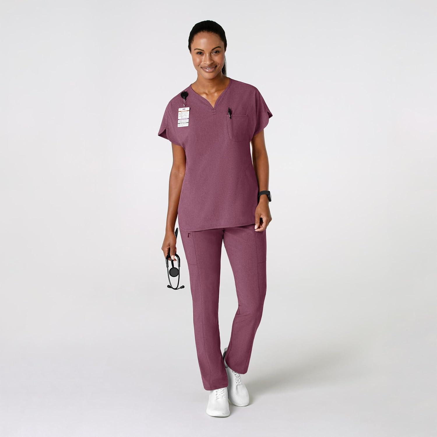 imageWink Womens Scrub TopWine Heather