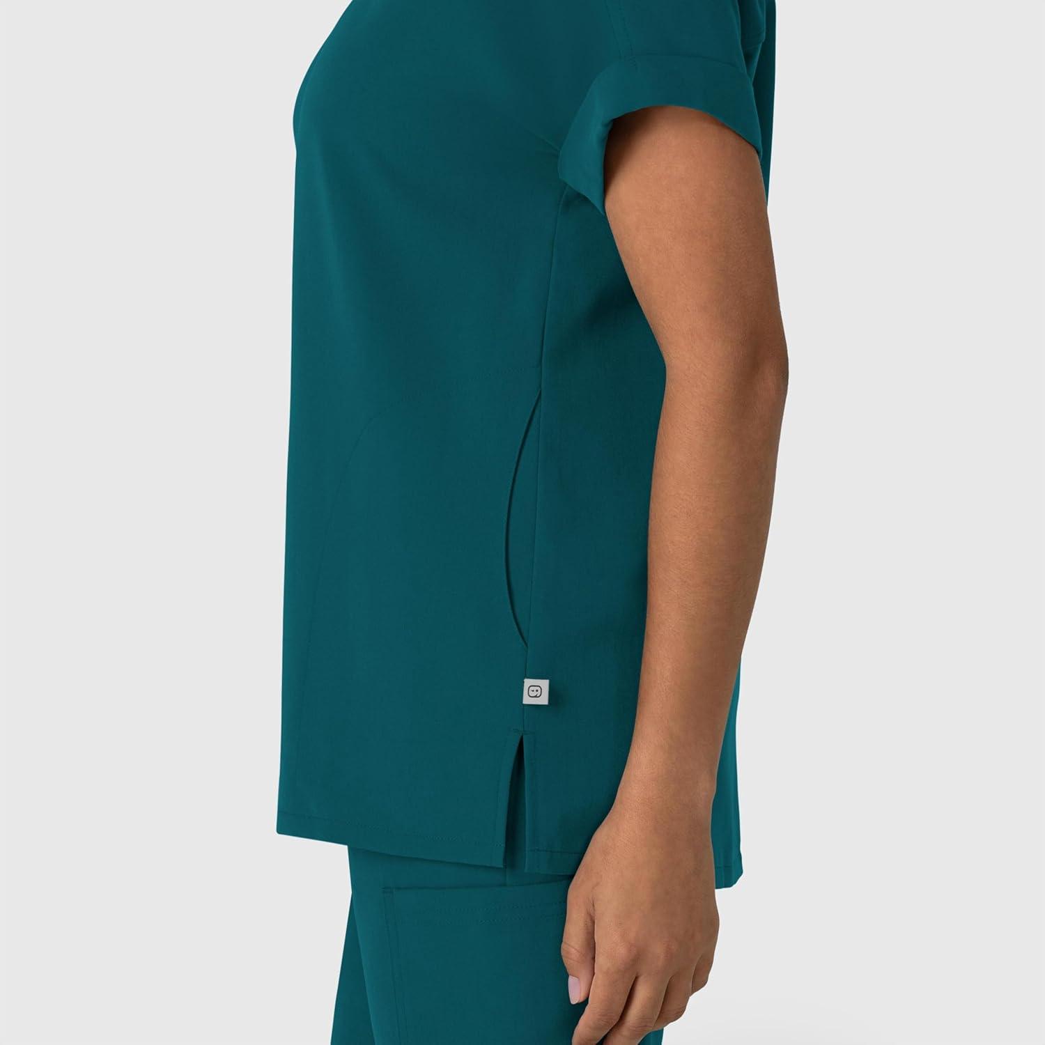 imageWink Womens Womens Drop Shoulder Boxy Scrub TopCaribbean