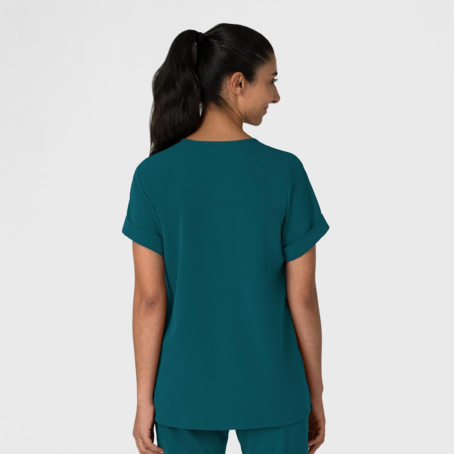 imageWink Womens Womens Drop Shoulder Boxy Scrub TopCaribbean