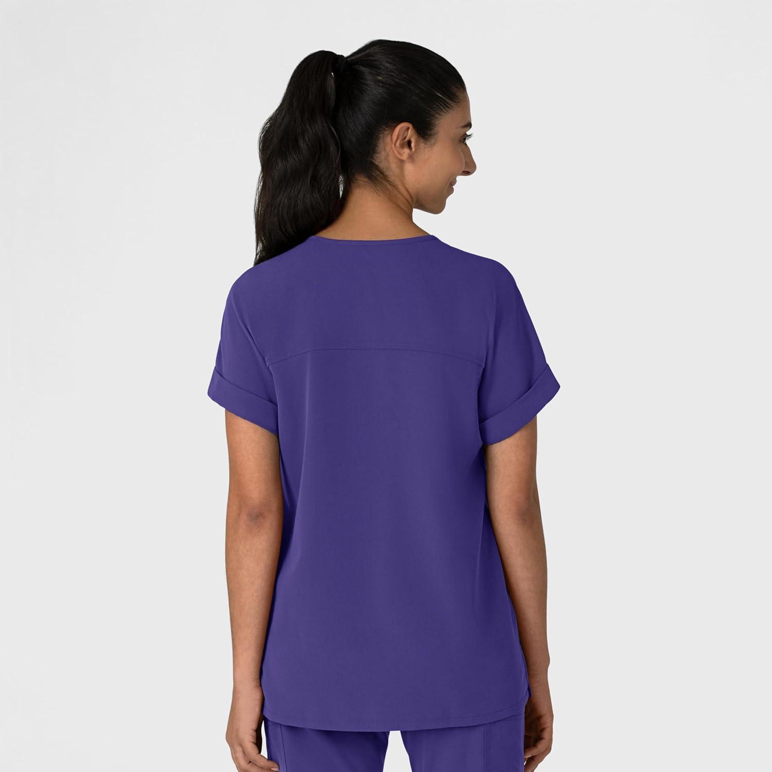 imageWink Womens Womens Drop Shoulder Boxy Scrub TopGrape